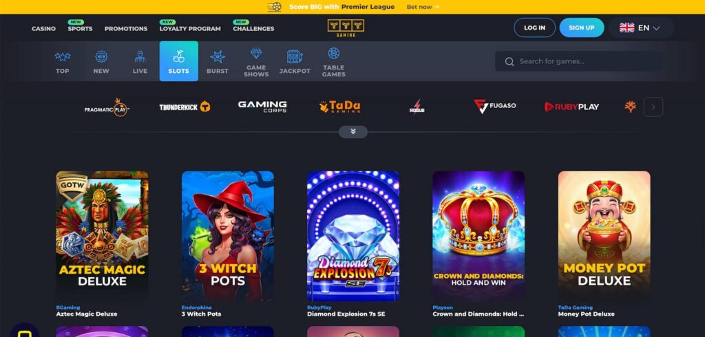 YYY Casino – Slots Section
